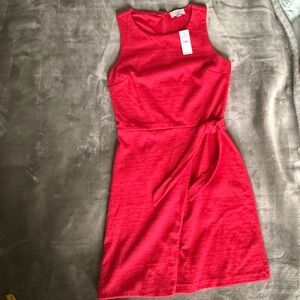 NWT LOFT Red Wrap Side Tie Dress